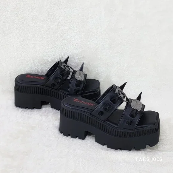 Wrath Claw Spiked Platform Goth Sandals Demonia - Picture 12 of 16